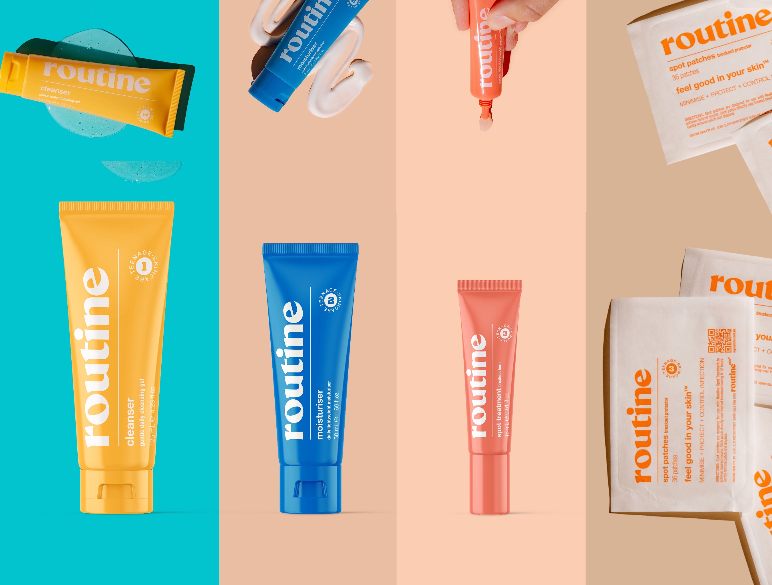 Routine Skin product range - Natural skincare products for acne treatment